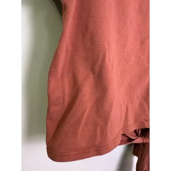 Lululemon Time To Restore Short Sleeve Wrap Top Rustic Clay Medium - Picture 9 of 10